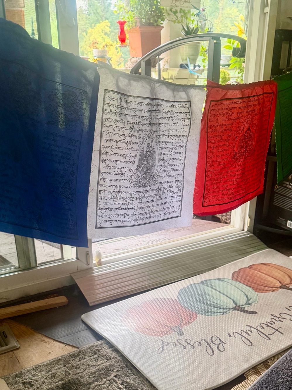 Colorful Prayer Flag Set - Red, White, Blue, Green